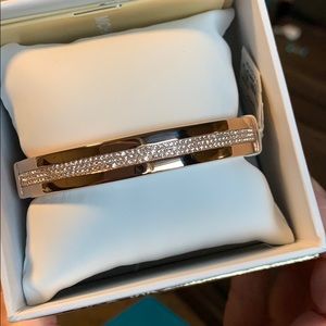Michael Kors rose gold tone pave crystal bangle
